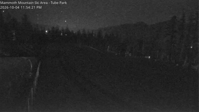 Mammoth Mountain Tube Park / Woolly's Adventure Summit snow cam captured at 4 October 2026 at 11:53 pm GMT-7