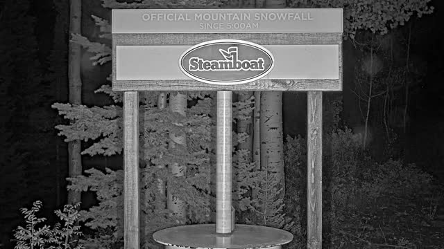 Steamboat Mid-Mountain Snow Stake snow cam captured at 3 October 2026 at 11:55 pm GMT-6