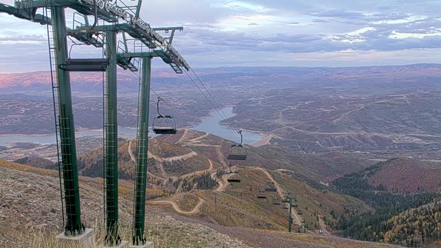 Deer Valley Revelator Express snow cam captured at 5 October 2026 at 6:51 pm GMT-6