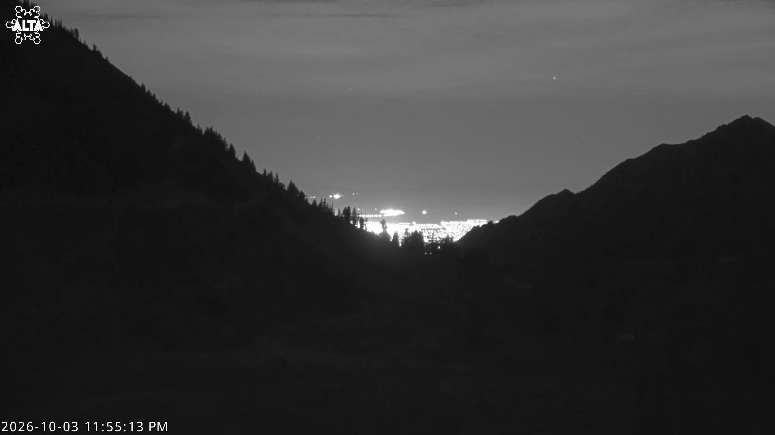 Alta Salt Lake Valley snow cam captured at 3 October 2026 at 11:52 pm GMT-6