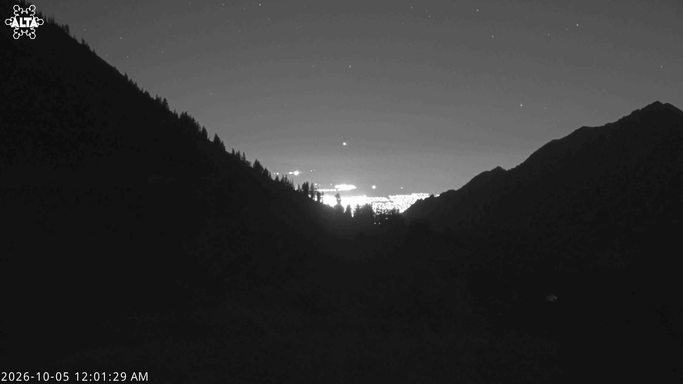 Alta Salt Lake Valley snow cam captured at 4 October 2026 at 11:59 pm GMT-6